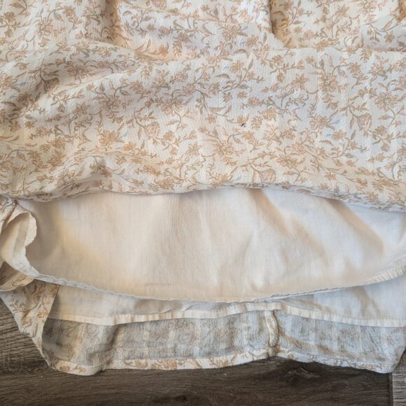 American Eagle Floral Puff Sleeve Mini Dress Medium Beige Boho - Picture 5 of 7